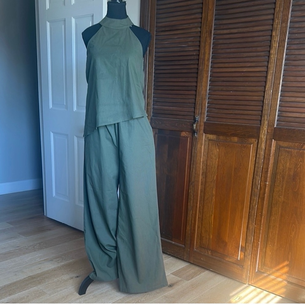 Vigoss Olive Wide Leg Jumpsuit